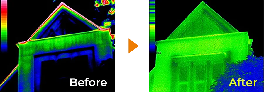 施工後、異常箇所が消滅した赤外線画像