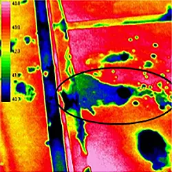 シート防水裏面への水分の滲入と滞留