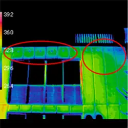 塗膜の経年劣化による水分の壁体への滲入